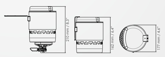 Afmetingen van het Lite XL Kachelsysteem Primus